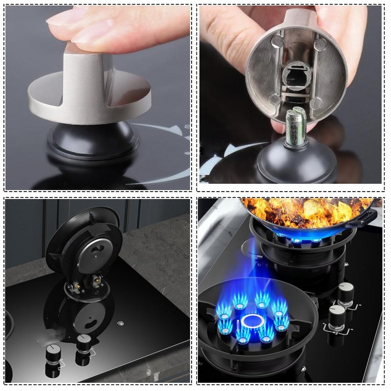 Esforzarse Pack of 4 Gas Stove Knobs, 6 mm Rotary