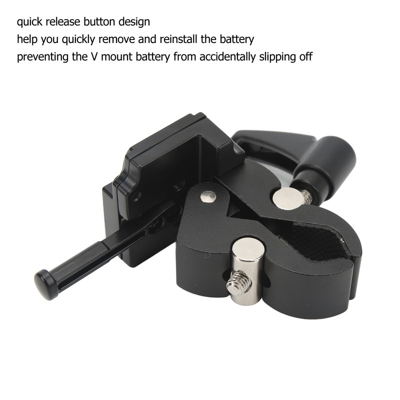 V Lock Battery Adapter with Crab Clamp Aluminum Alloy Mount