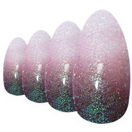 Bling Art False Nails Red Brown Gel Ombre Almond Stiletto Long Fake Tips