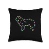 Border Collie Christmas Lights Tree Xmas Family Matching Throw Pillow