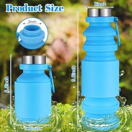 Skybooly 4 Pcs Collapsible Water Bottles 18.6 oz Silicone Foldable Water Bottle Leakproof Portable Travel Cups Sports Water Bottles Reusable with Clip for Gym Yoga Outdoor Camping Hiking Cycling