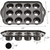 Tosnail 2 Pack 12 Cavity Mini Cheesecake Pan with Removable