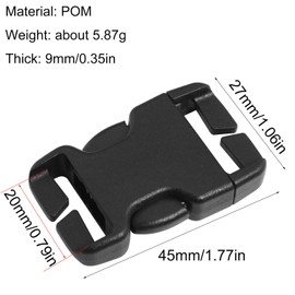 LUORNG Quick Release Buckle 6PCS 20mm/0.79in Multi-Size Plastic Buckle Repair Kit No Sewing Required Buckles for Backpack Bag