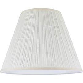 Aspen Creative 33026A, Transitional Pleated Empire Shape Spider Construction Lamp Shade in Off-White, 14" wide (7" x 14" x 11")