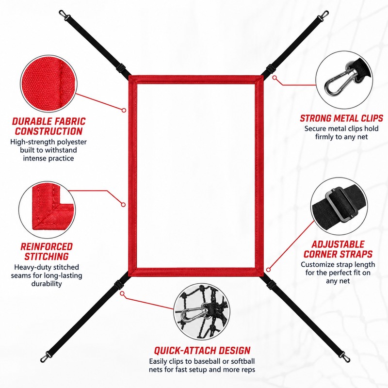 Baseball Strike Zone Practice Net for Accuracy Training – Portable