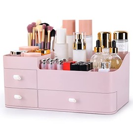 ONXE Organizador de maquillaje con cajones, organizador de encimera de gran capacidad para tocador, baño y escritorio de dormitorio, organizador de cosméticos para el cuidado de la piel, cepillos
