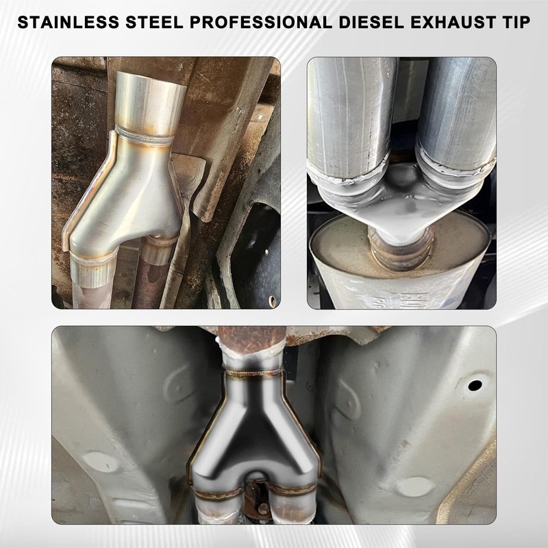 Mupera Universal 3 Inch Exhaust Y Pipe, Stainless Steel 3"
