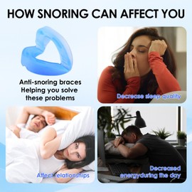 Anti Snoring Mouthpiece for Men & Women – Universal Size Snore Stopper Soft & Comfortable Anti-Snoring Device No Shaping Required Easy to useImproves Sleep Quality Includes Storage Case (1Pc)