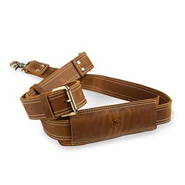 Messenger Bag Strap Replacement | Quality GENUINE COWHIDE Leather Adjustable Shoulder Strap | For Messenger, Laptop, Camera, Travel Bags and More (Light Brown)