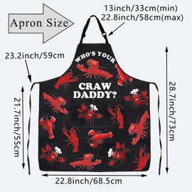 BDPWSS Crawfish Apron With Pockets Crawfish Lover Gift Crawfish Boil Lobster Gift Who's Your Crawdaddy Crawfish Themed Gift (Your Crawdaddy APCA)