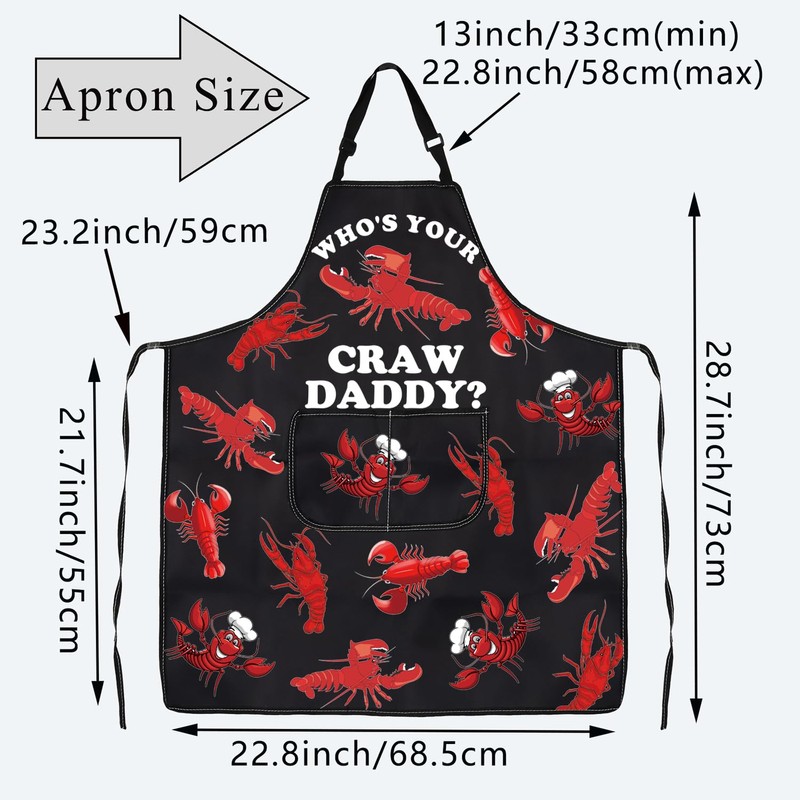 BDPWSS Crawfish Apron With Pockets Crawfish Lover Gift Crawfish Boil