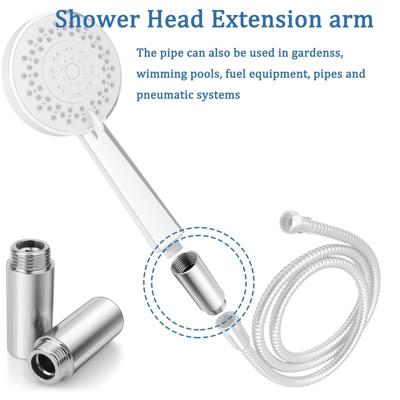 TOP-VIGOR 1Pcs Shower Head Extension Arm, 30mm Shower Arm Extender,