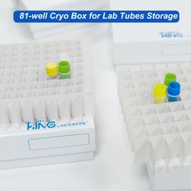 Pack of 5 cryobox, microcentrifuge tube container made of cardboard, cryogenic storage boxes for storing 1.5-2.0 ml microtubes and cryogenic devices, 81 grids, without film