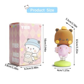 HIAHXC 2 Pcs Panda Car Decorations Funny Car Accessories for Car Office Bedroom Panda Car Ornaments Kawaii Toy Bear Car Decorations Interior