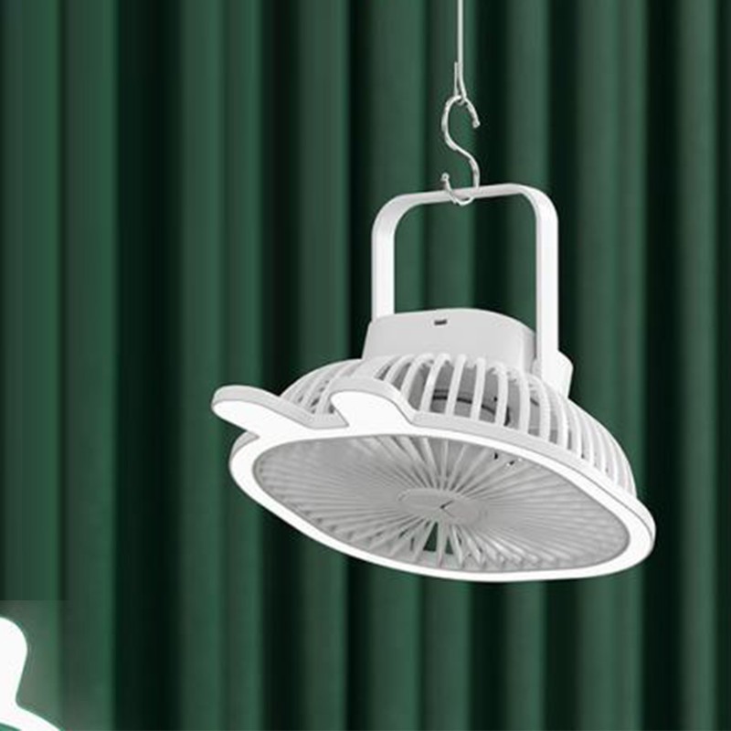 3 Speeds Mini Desk Fan with Light Portable Hanging Folding