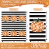 JarThenaAMCS 100Pcs Fall Pumpkin Guest Napkins Pumpkin Dot Stripe Disposable