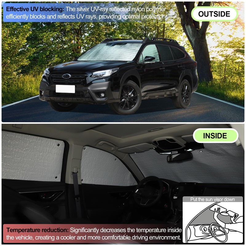 Windshield Sunshade Kit for Subaru Outback 2020-2025 (with Eyesight) Front