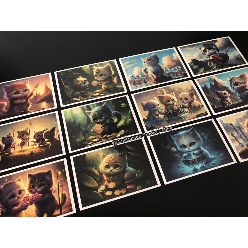 The Fantasy Feline Tarot 78 Postcard Set