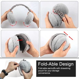 REFORUNG Ear Warmers Plush Earmuffs Winter Soft Warm Earmuffs, gray
