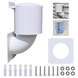 Dryer Vent Cover 4 inch, Outdoor Dryer Vent Closure/Seal, Hood for Home Exterior, UV Resistant, Mouse Proof, Natural Energy Saving, Clothes Dryer Replacement Vents, W/Screw & Washer for Installation