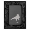 ROLYAD Lighter in Black Silk Lined Gift Box Crow Raven