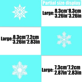 6 Sheets Christmas Stickers White Snowflake Window Glass Clings for Xmas New Year Winter Ice and Snow Theme Fashion Party Wonderland Decoration Ornaments Crafts