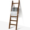 TEAKMAMA 6-Tier Blanket Ladder with Hooks, 5.4 Ft Wall Leaning