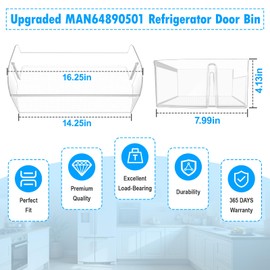 UPGRADED MAN64890501 Refrigerator Door Bin Compatible with LG Refrigerator Door Shelf Bin LRSXS2706V LRSOS2706S LRSDS2706S LRSXC2306S Door Bin Right For LG Fridge Door Shelf Replacement Door Basket