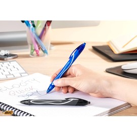 BIC Gel-ocity Quick Dry Gel Pens, Medium Point (0.7 mm), Green, Box of 12, Retractable Pen with Ultra Fast Drying Ink