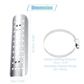 Motoforti Universal Motorcycle Exhaust Heat Shield Chrome Plated Iron Exhaust Heat Insulation Shield Muffler Guard for Harley with 90-110mm Clamps Silver Tone