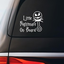 Little Nightmare On Board Christmas Decal Notebook Car Laptop 5.5"x5" (White)