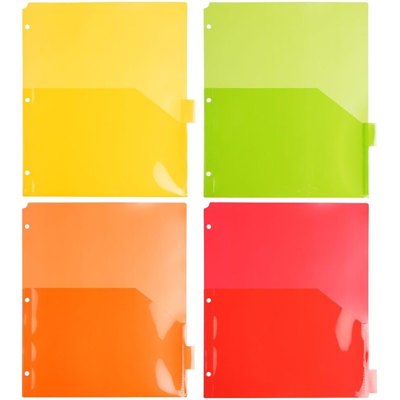 JAM PAPER Plastic Index 8-Tab Dividers w/Double Pockets - 9