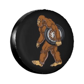 Funny Bigfoot Takes The Spare Tire Wheel Tire Cover for Travel Trailers Protectors Weatherproof Dust-Proof for Camper Trailer Truck SUV Rv Universal 14" in