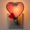 KY&BOSAM Night Light Plug in Pink Heart Stained Glass Nightlight