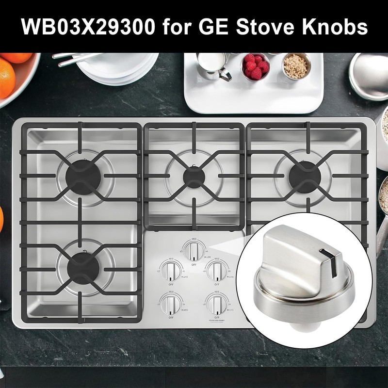 5Pcs Upgraded WB03X29300 Gas Stove Knobs for GE Range Surface