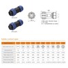 ZBLZGP WEIPU SP21 2 Pin Plastic IP68 Male Female Waterproof