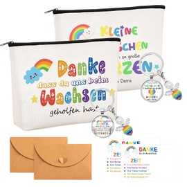 Forbabe 2 sets teacher gift key ring cosmetic bags