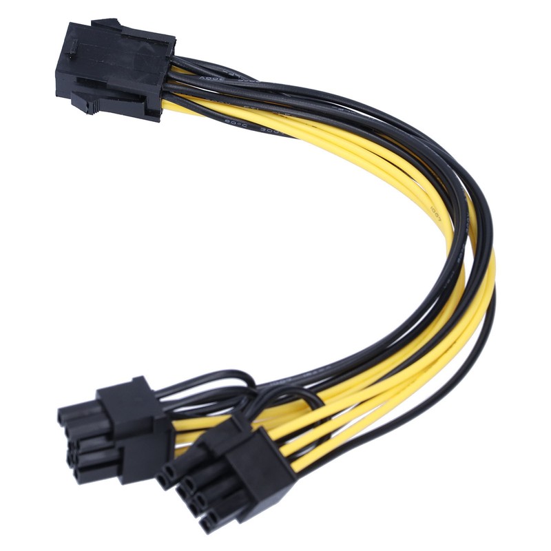 5Pcs Power Supply Cable 6Pin to Dual 8pin 6+2 GPU