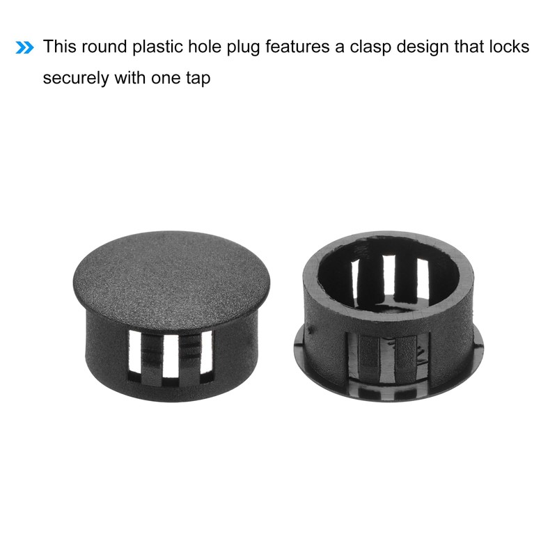 sourcing map 32PCS 18mm(11/16") Black Plastic Hole Plugs, Flush Type