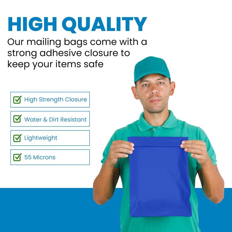 UK SUPPLIES LIMITED Pack of 50 Blue Colored Mailing Bags