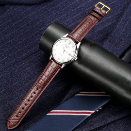 Moran Alligator Leather Quick Release Watch Band 18mm 19mm 20mm 22mm 23mm 24mm Replacement Genuine Crocodile Leather Loop SmartWatch Strap for Men Women