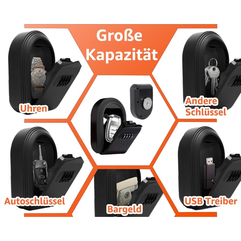 Buenotec Key Safe with 4-Digit Combination Code for Car Keys,