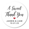 A Sweet Thank You Stickers for Favors, Custom Favor Labels,