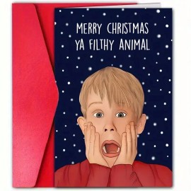 Majestic Sharts Merry Christmas Ya Filthy Animal Card 7.1 x 4.7 in Home Alone Kevin