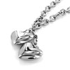 ELYA Jewelry Womens Stainless Steel Dangling Hearts Pendant Necklace, White,