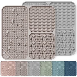 Esterilla para lamer Perro y Gato, 2 Piezas de 15 x 15 cm de Silicona para Cachorros con ventosas. Alivia la ansiedad y el aburrimiento, fácil de Limp