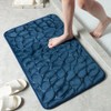 Microfiber Bath Mat for Bathroom – Water-Absorbing Cobblestone Embossed Design