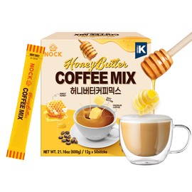 [Nokchawon] Honey Butter Coffee Mix – Smooth and Sweet Korean Instant Coffee Sticks for Easy Brewing, 50 Sticks, 600g (21.16oz)
