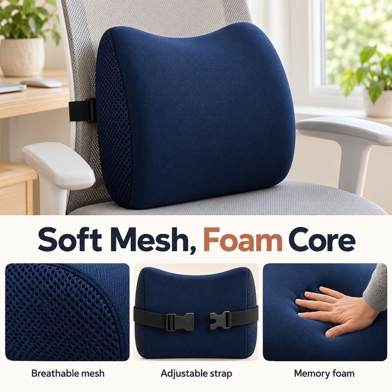 Lumbar Support Cushion for Office Chair & Car Seat –
