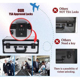 ZINHO Upgraded TSA Lock Graded Card Case Graded Sports Card Storage Box Baseball Trading Card Storage Compatible with PSA BGS CSG FGS Card Cases for Sports Cards